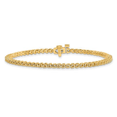 14k Holds 1.9 carat 68-1.9mm Round Diamond 2-prong 7 inch Tennis Bracelet Mounting