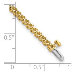 14k Holds 1.9 carat 68-1.9mm Round Diamond 2-prong 7 inch Tennis Bracelet Mounting