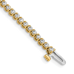 14k Complete1.9 carat Round AA Diamond 2-prong 7 inch Tennis Bracelet