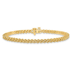 14k Holds 2.9 carat 58-2.3mm Round Diamond 2-prong 7 inch Tennis Bracelet Mounting