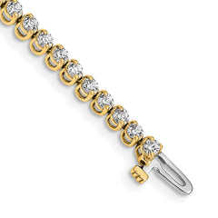 14k Complete 2.9 carat Round AAA Diamond 2-prong 7 inch Tennis Bracelet