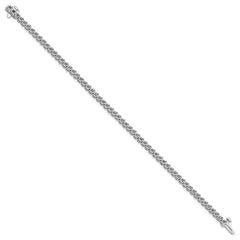 14k White Gold Holds 2.9 carat 58-2.3mm Round Diamond 2-prong 7 inch Tennis Bracelet Mounting