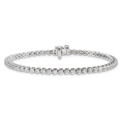 14k White Gold Complete 2.9 carat Round AAA Diamond 2-prong 7 inch Tennis Bracelet