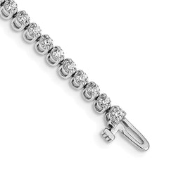 14k White Gold Complete 2.9 carat Round A Diamond 2-prong 7 inch Tennis Bracelet