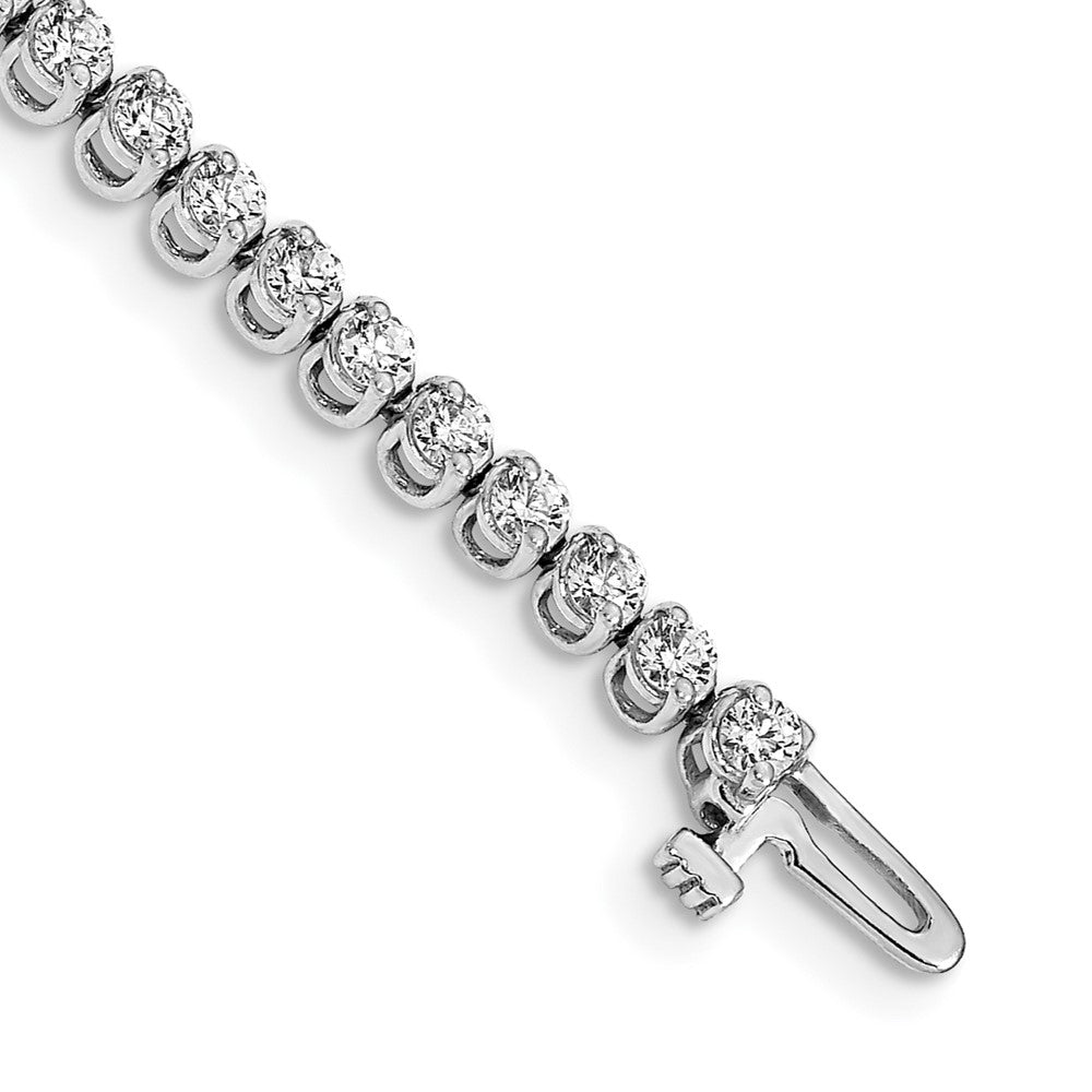 14k White Gold Complete 2.9 carat Round VS Diamond 2-prong 7 inch Tennis Bracelet
