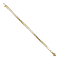 14k Complete 4.18 carat Round AA Diamond 2-prong 7 inch Tennis Bracelet