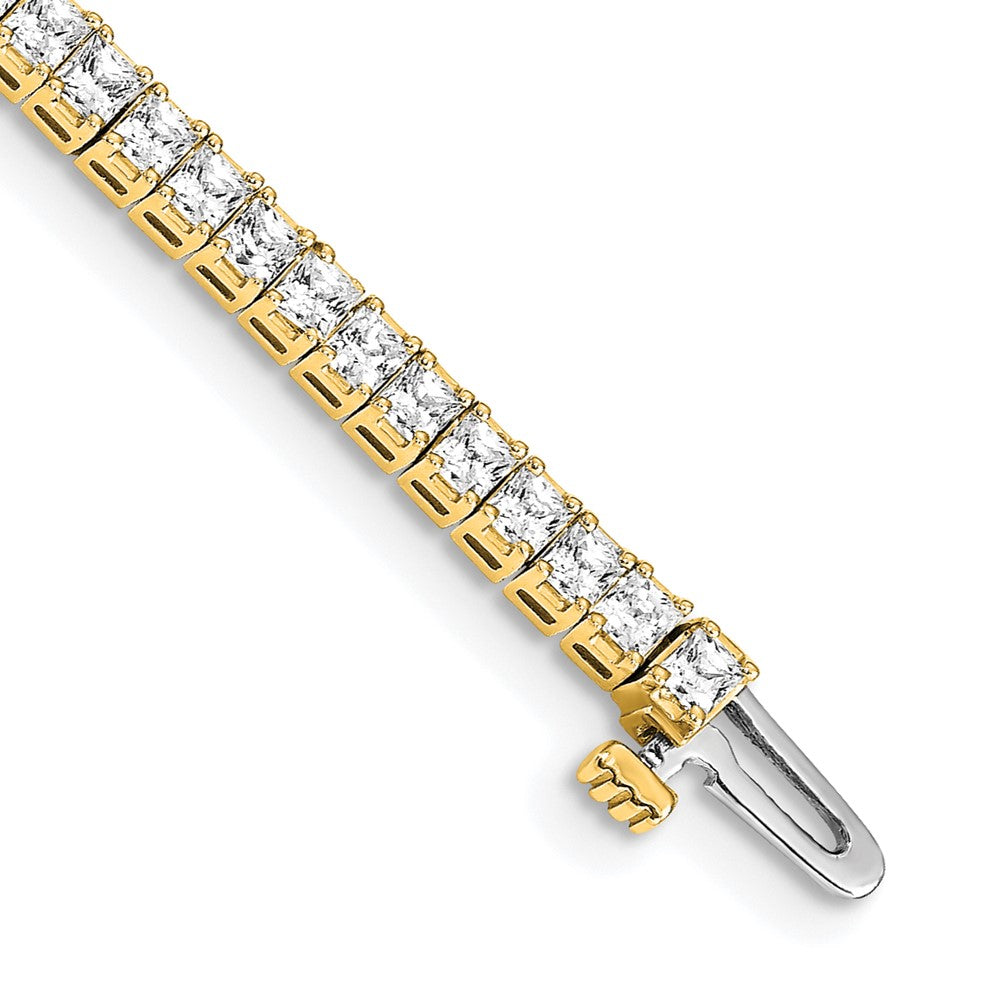 14k Complete 4 carat Princess AA Diamond 4-prong 7 inch Tennis Bracelet