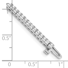 14k White Gold Complete 4 carat Princess AA Diamond 4-prong 7 inch Tennis Bracelet