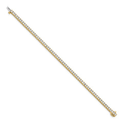 14k Complete 5 carat Princess AA Diamond 4-prong 7 inch Tennis Bracelet