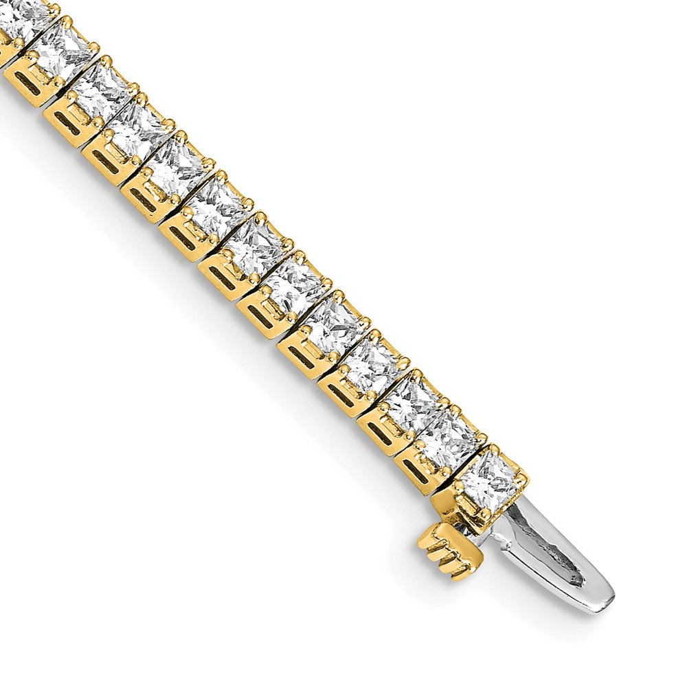 14k Complete 5 carat Princess AA Diamond 4-prong 7 inch Tennis Bracelet