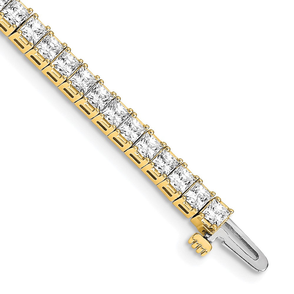 14k Complete 6.6 carat Princess AAA Diamond 4-prong 7 inch Tennis Bracelet