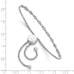 14k White Gold Holds 1/2 carat 9-2.5mm Round Stones Adjustable Bracelet Mounting