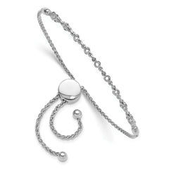14k White Gold Holds 1/2 carat 9-2.5mm Round Stones Adjustable Bracelet Mounting