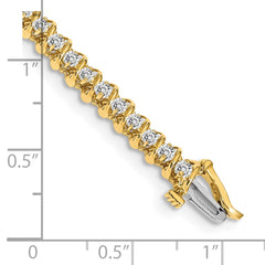 14k Complete 0.93 carat Round A Diamond Fancy Spiral 7 inch Tennis Bracelet