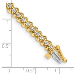 14k Complete 1.4 carat Round AAA Diamond Fancy Spiral 7 inch Tennis Bracelet