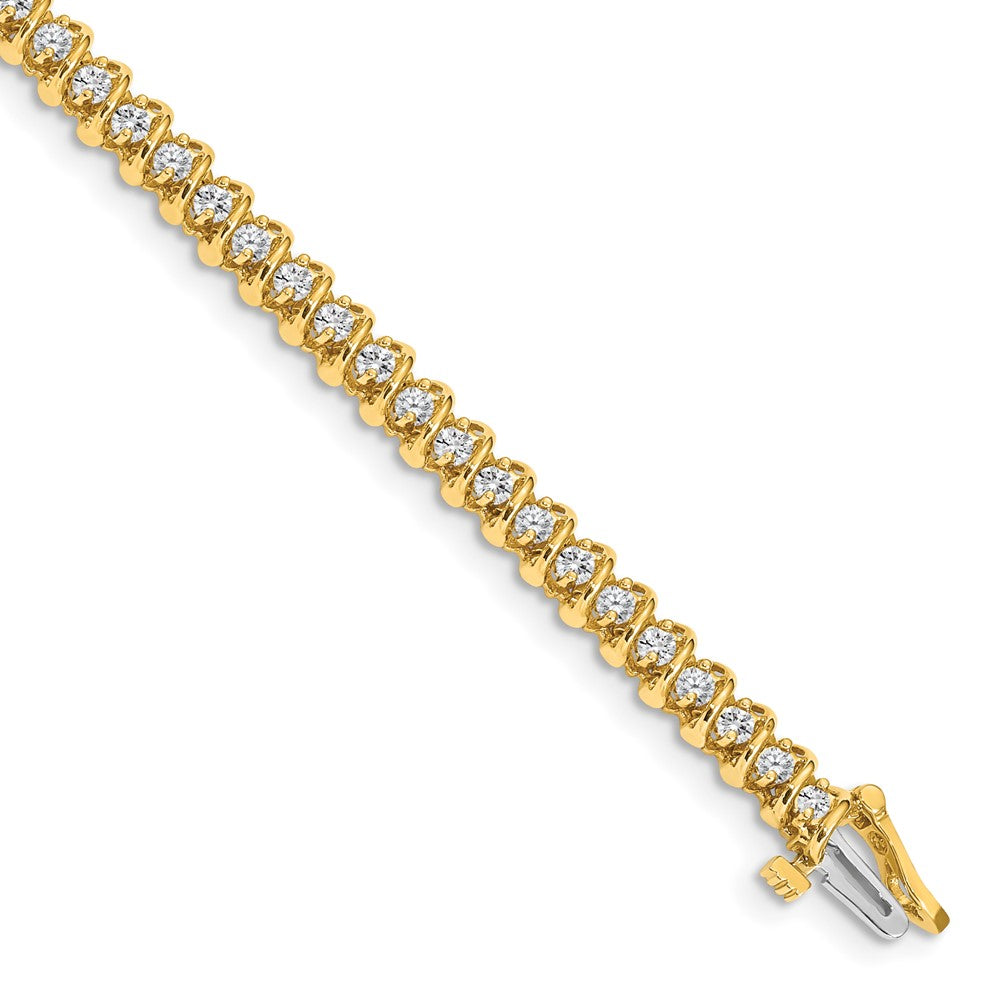 14k Complete 1.4 carat Round VS Diamond Fancy Spiral 7 inch Tennis Bracelet