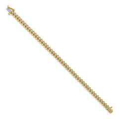 14k Complete 1.95 carat Round VS Diamond Fancy Spiral 7 inch Tennis Bracelet