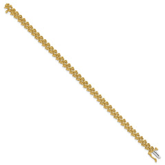 14k Holds 2.25 carat 43-2.4mm Round Diamond Fancy Spiral 7 inch Tennis Bracelet Mounting