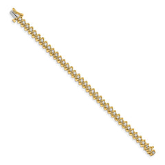 14k Complete 2.25 carat Round AA Diamond Fancy Spiral 7 inch Tennis Bracelet