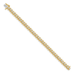 14k Complete 3.72 carat Round VS Diamond Fancy Spiral 7 inch Tennis Bracelet