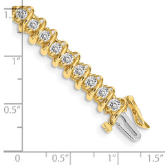 14k Complete 3.72 carat Round VS Diamond Fancy Spiral 7 inch Tennis Bracelet