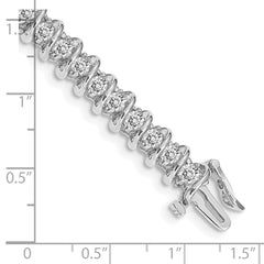 14k White Gold Complete 3.72 carat Round AAA Diamond Fancy Spiral 7 inch Tennis Bracelet