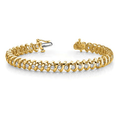 14k Complete 5 carat Round VS Diamond Fancy Spiral 7 inch Tennis Bracelet