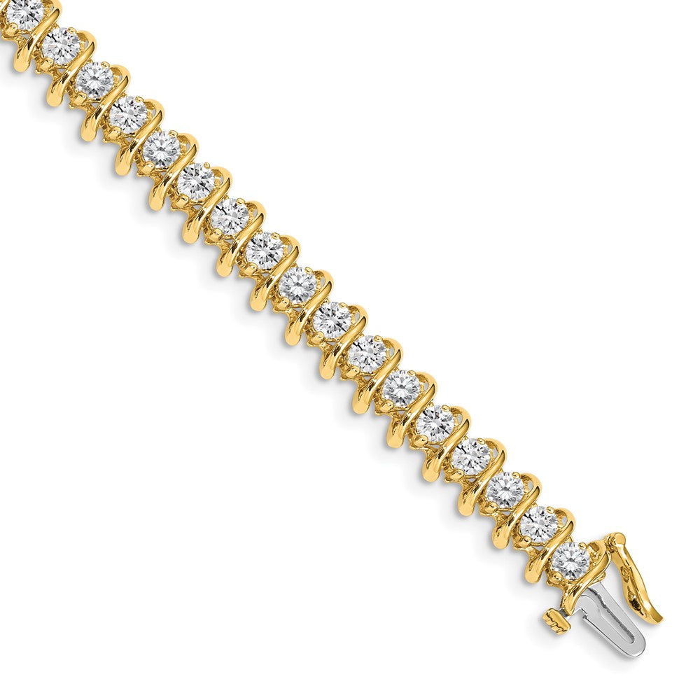 14k Complete 5 carat Round VS Diamond Fancy Spiral 7 inch Tennis Bracelet