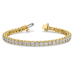 14k Complete 6.6 carat Round AAA Diamond 4-prong 7 inch Tennis Bracelet