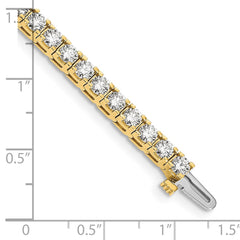 14k Complete 6.6 carat Round AAA Diamond 4-prong 7 inch Tennis Bracelet