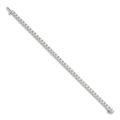 14k White Gold Complete 6.6 carat Round AAA Diamond 4-prong 7 inch Tennis Bracelet