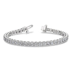 14k White Gold Complete 6.6 carat Round VS Diamond 4-prong 7 inch Tennis Bracelet