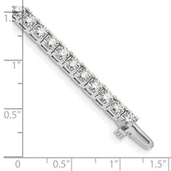 14k White Gold Complete 6.6 carat Round VS Diamond 4-prong 7 inch Tennis Bracelet