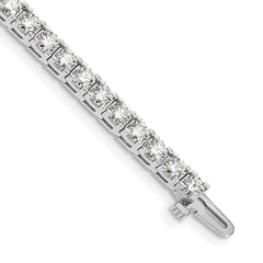 14k White Gold Complete 6.6 carat Round AA Diamond 4-prong 7 inch Tennis Bracelet