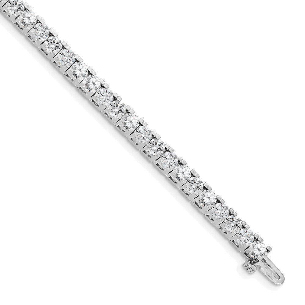 14k White Gold Complete 7.5 carat Round AA Diamond 4-prong 7 inch Tennis Bracelet