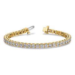 14k Complete 10.8 carat Round AA Diamond 4-prong 7 inch Tennis Bracelet