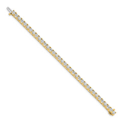 14k Complete 12.5 carat Round AA Diamond 4-prong 7 inch Tennis Bracelet