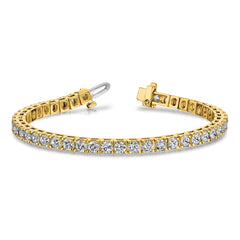 14k Complete 12.5 carat Round A Diamond 4-prong 7 inch Tennis Bracelet