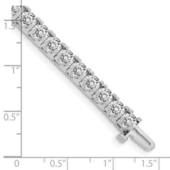 14k White Gold Complete 12.5 carat Round AA Diamond 4-prong 7 inch Tennis Bracelet