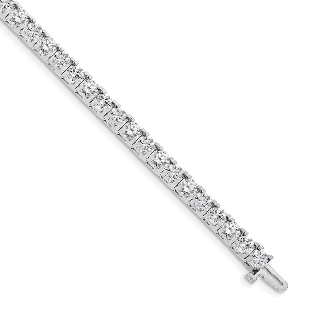 14k White Gold Complete 12.5 carat Round AAA Diamond 4-prong 7 inch Tennis Bracelet