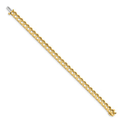 14k Holds 17 carat 33-5.1mm Round Diamond 4-prong 7 inch Tennis Bracelet Mounting