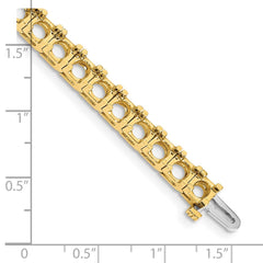 14k Holds 17 carat 33-5.1mm Round Diamond 4-prong 7 inch Tennis Bracelet Mounting