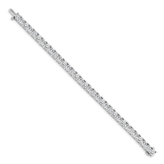 14k White Gold Complete 17 carat Round A Diamond 4-prong 7 inch Tennis Bracelet