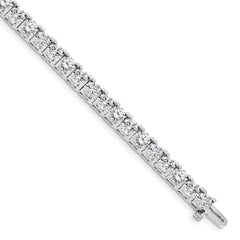 14k White Gold Complete 17 carat Round A Diamond 4-prong 7 inch Tennis Bracelet