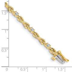 14k Complete 1/2 carat Round AAA Diamond 4-prong X-design 7 inch Tennis Bracelet