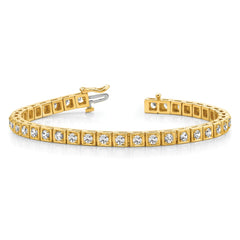 14k Complete 3.75 carat Round AAA Diamond 4-prong 7 inch Tennis Bracelet