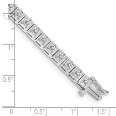 14k White Gold Complete 3.75 carat Round VS Diamond 4-prong 7 inch Tennis Bracelet