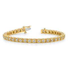14k Complete 5.1 carat Round AAA Diamond 4-prong 7 inch Tennis Bracelet