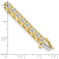 14k Complete 5.1 carat Round AAA Diamond 4-prong 7 inch Tennis Bracelet