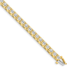 14k Complete 5.1 carat Round AA Diamond 4-prong 7 inch Tennis Bracelet